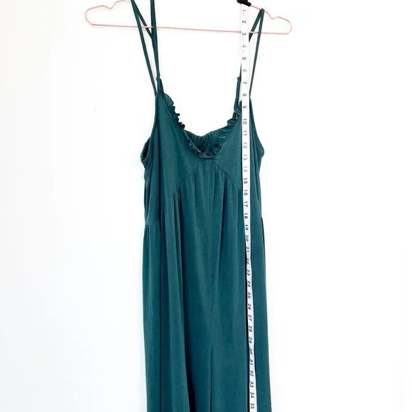urban outfitters emerald green wide leg jumpsuit - Picture 3 of 6